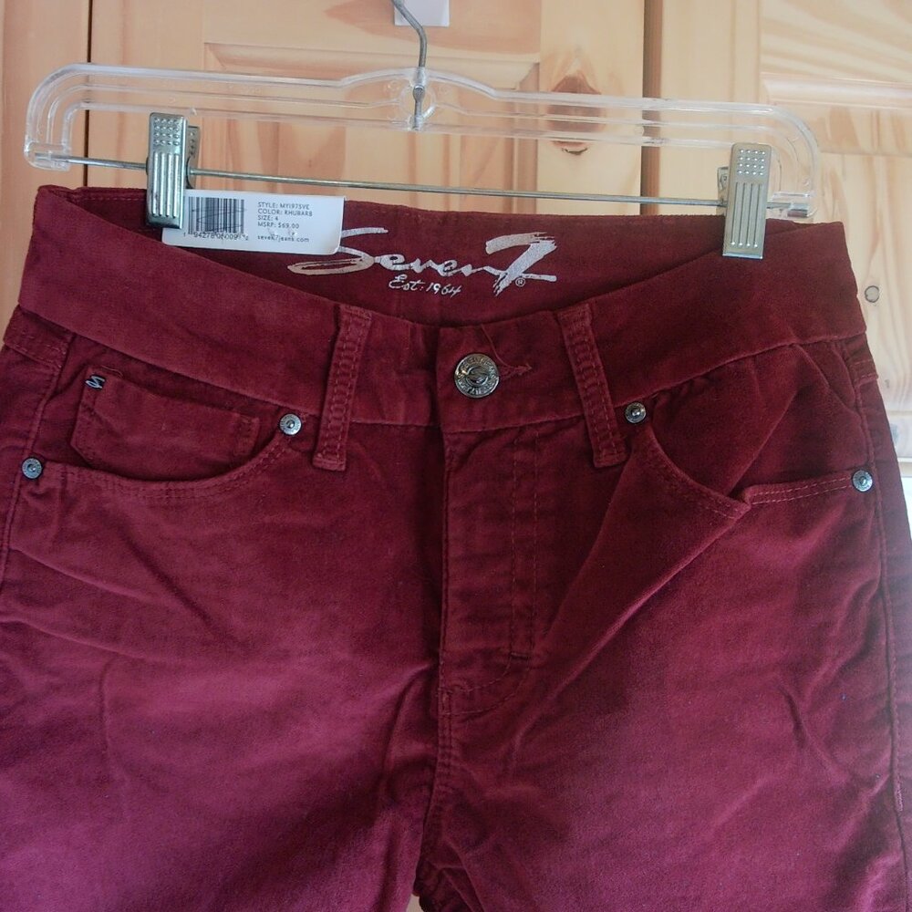 NWTS Seven 7 Velvet Tummy less High Rise Skinny Jeans Size 4 - Picture 5 of 7